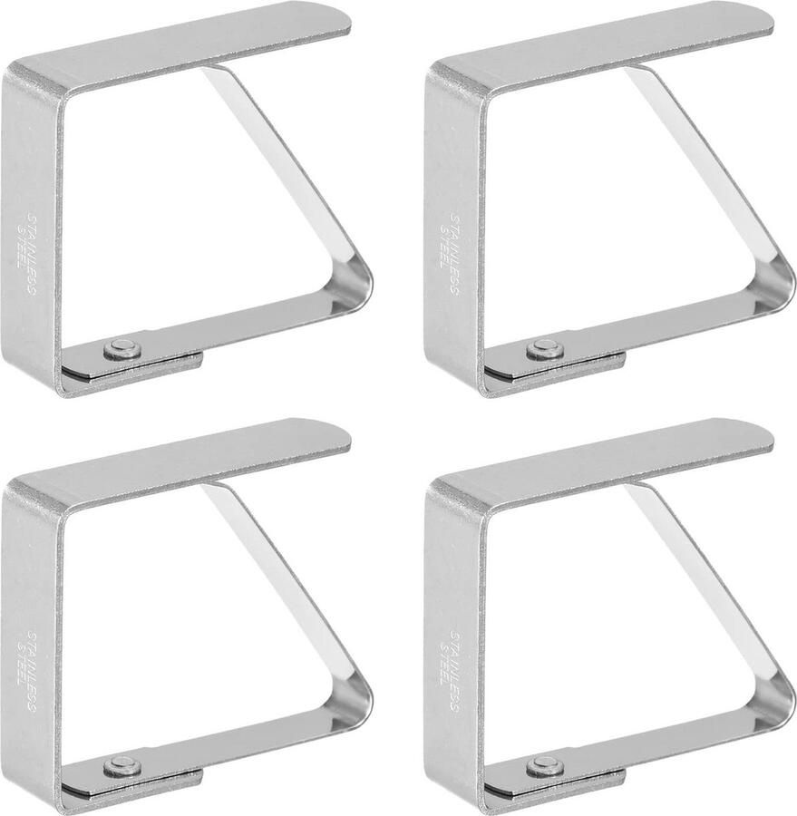Tafelkleedclips Set van 8 roestvrijstalen tafelkleed-antislipclips (8X7CM x 8 stuks) zilver
