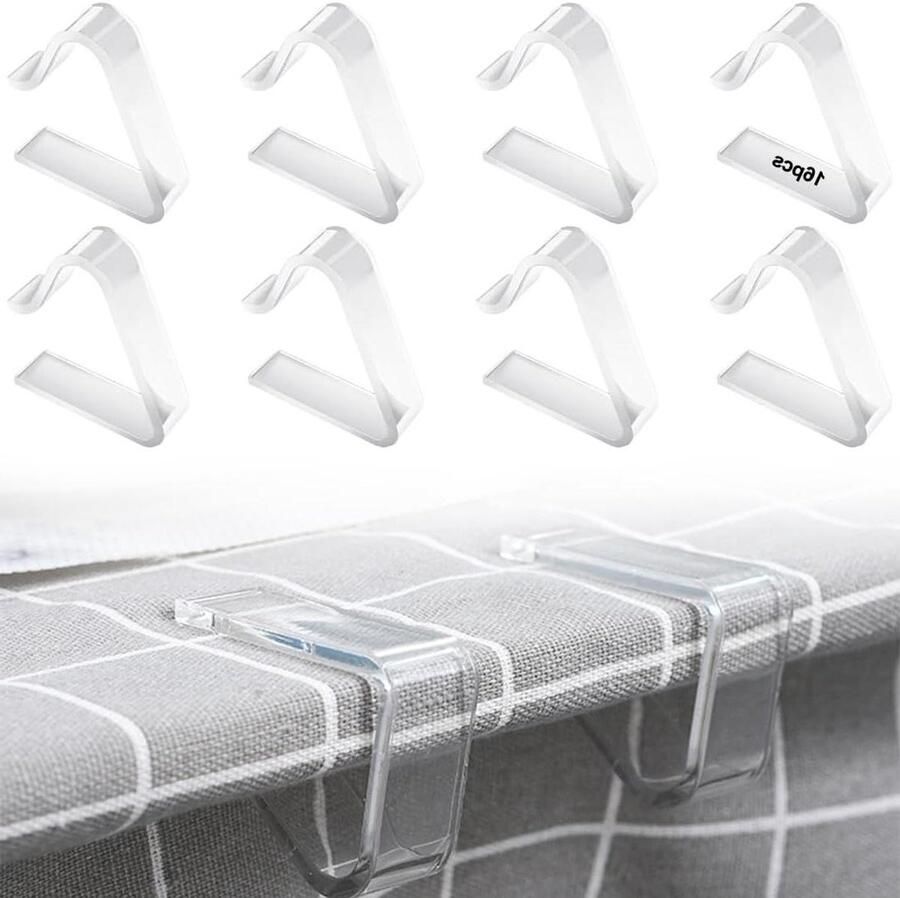 Tafelkleedclips transparant van kunststof Set van 16 stuks voor buiten bruiloftsfeesten thuis Kerstmis picknick feest