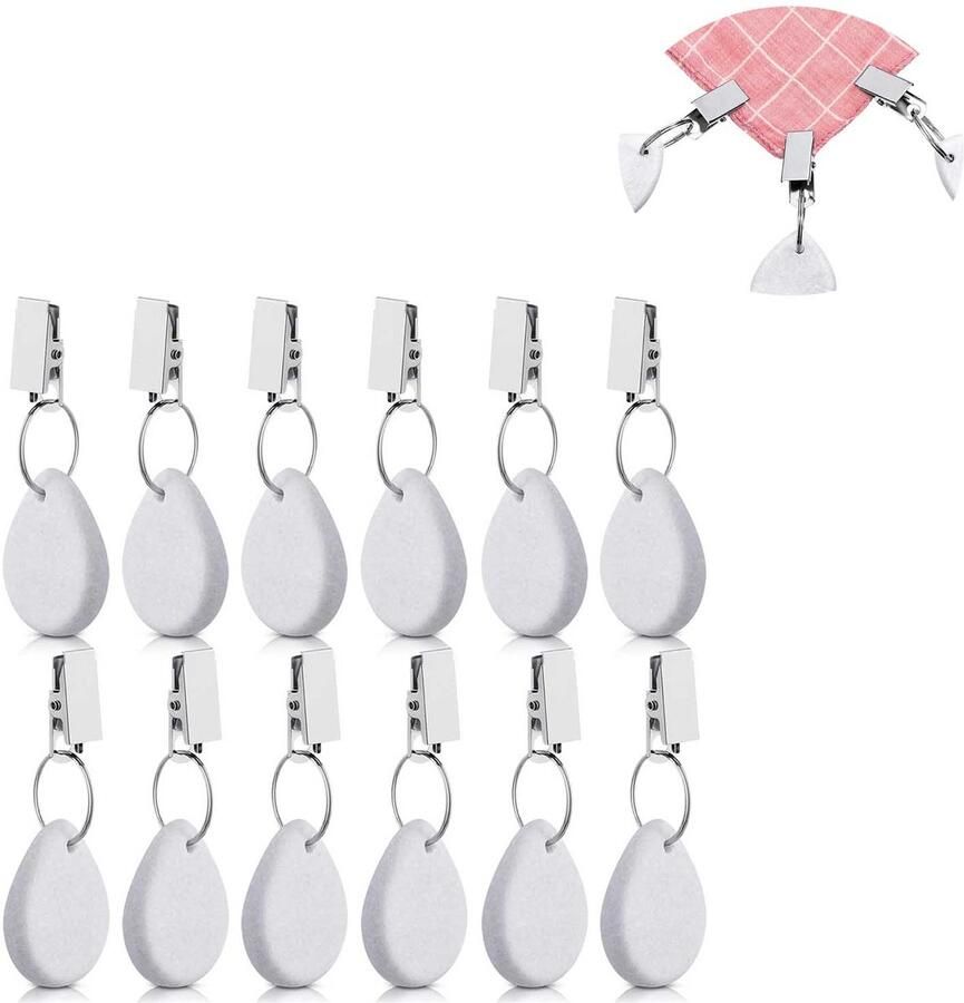 Tafelkleedgewichtclips Tafelkleedgewichten Tafelkleedgewichtset Tafelkleedhaak Wit Marmeren tafelkleedgewichten Buiten Thuis Tafelkleedbevestigingen Tafelkleedgewichten van tafelzeil Tafelkleedgewichten voor buiten Set van 12