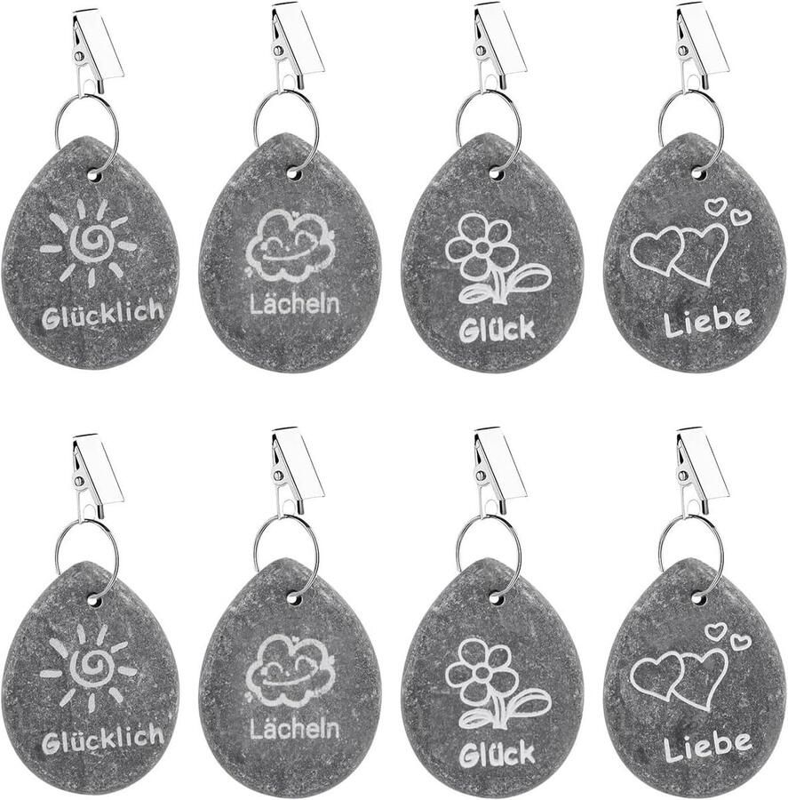 Tafelkleedgewichten 8 stuks Steen met metalen clips