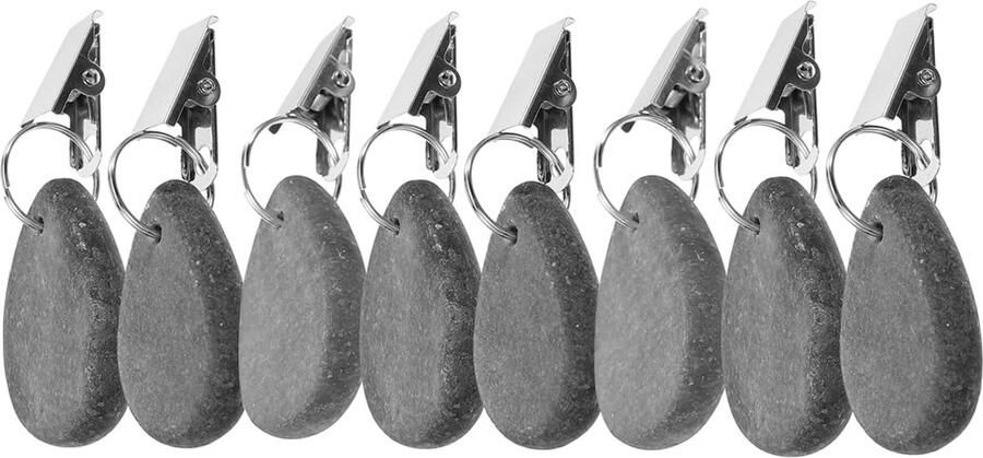 Ibenzoa Tafelkleedgewichten Set van 8 Stuks met Marmeren Uiterlijk en Handige Clips voor Binnen en Buiten