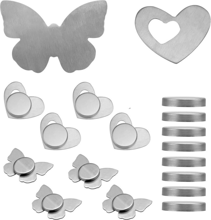 Tafelkleedgewichten Magneet Hartvormige Vlinders 8 Stuks Roestvrij Staal