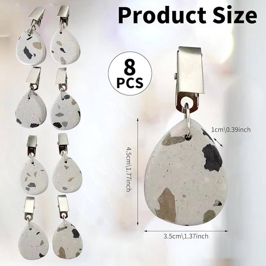 Tafelkleedgewichten Marmer Set van 8 Waterdruppel Design