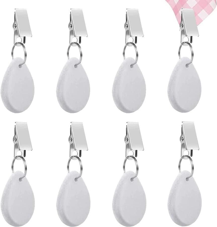 Tafelkleedgewichten Marmer Set van 8 Wit Ovaal Voor Feesten en Picknicks