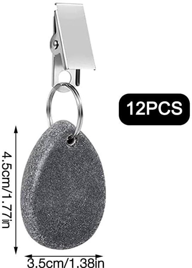 Tafelkleedgewichten Natuurlijk marmer Set van 12 Roestvrij staal