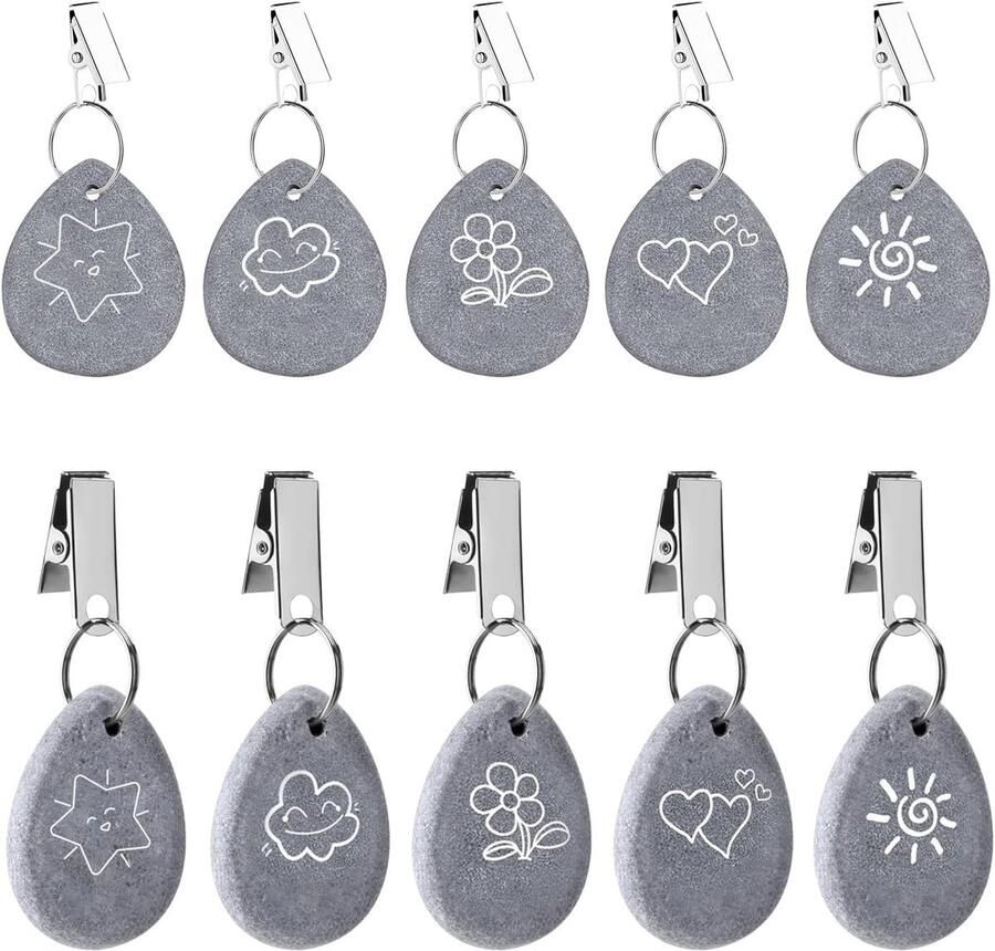 10 stuks tafelkleedgewichten natuursteen tafelkleedgewichten voor buiten tafelkleedclips van natuurlijk marmer voor picknicks buiten verjaardagsfeesten bruiloftsfeesten
