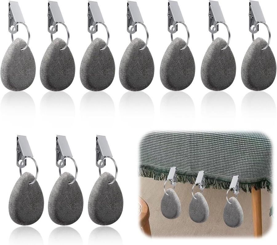 Tafelkleedgewichten natuursteen 8 stuks grijs marmer