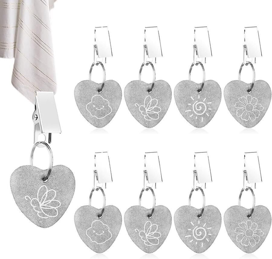 Tafelkleedgewichten Natuursteen 8 stuks Hartvormig