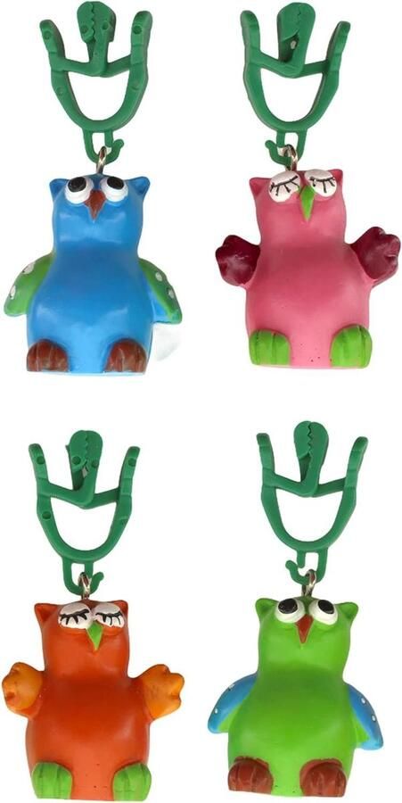 Tafelkleedgewichten Set van 4 met Klemkracht Ideaal voor Gedekte Tafel (Kleurrijke Uilen)