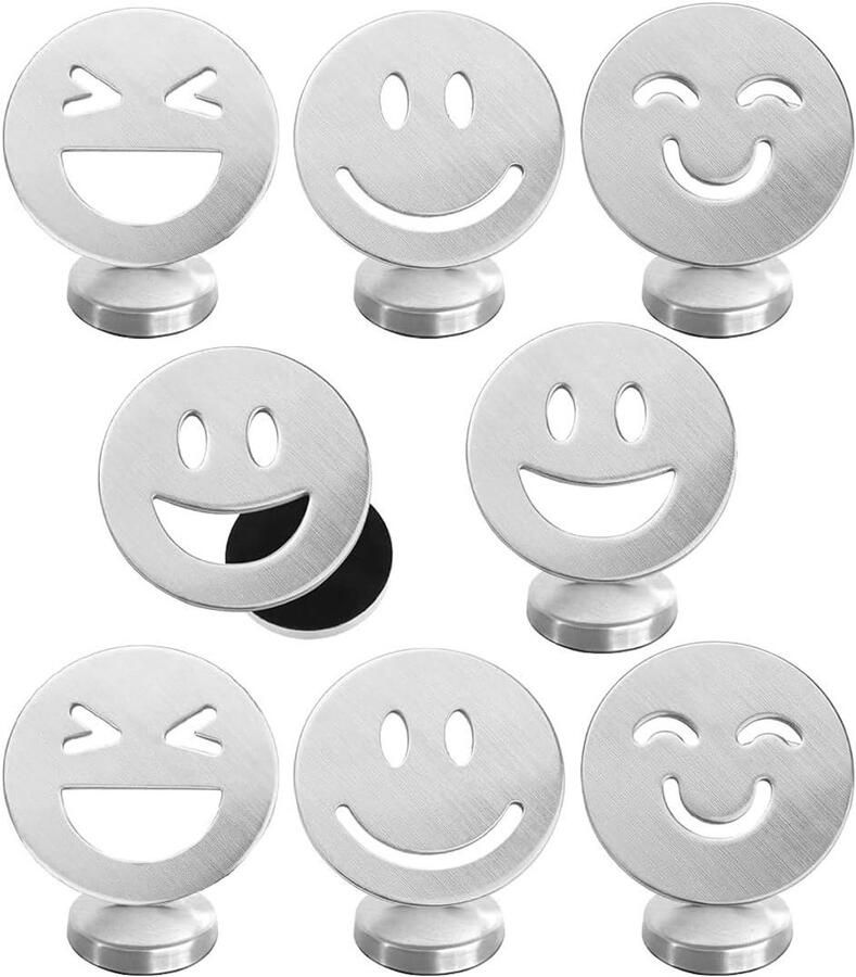 Tafelkleedgewichten Smiley Designs 8 stuks Roestvrij staal