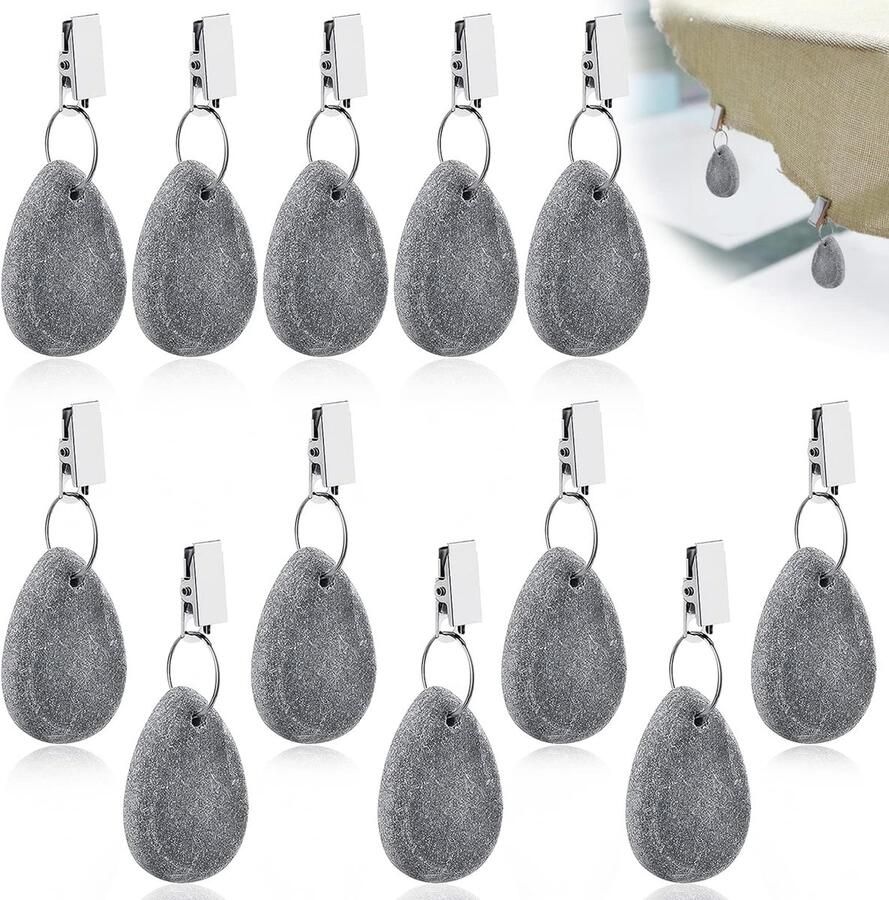 Tafelkleedgewichten tafelkleedklemmen 12 stuks grijs