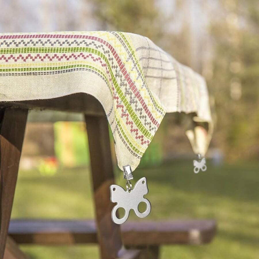 Tafelkleedgewichten vlinder set van 16 zilver rvs