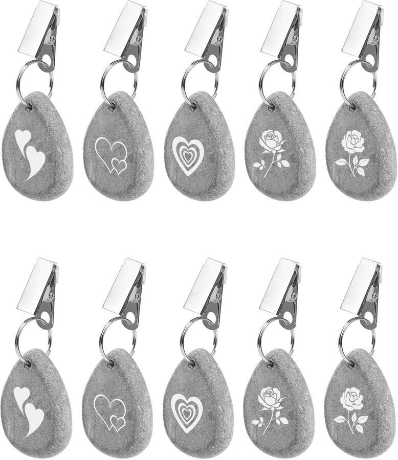 Tafelkleedgewichten voor buiten 10 stuks tafelkleedhouders van natuursteen tafelkleedgewichten zware tafelkleedklemmen buiten voor feest kamperen bruiloft tuin picknick