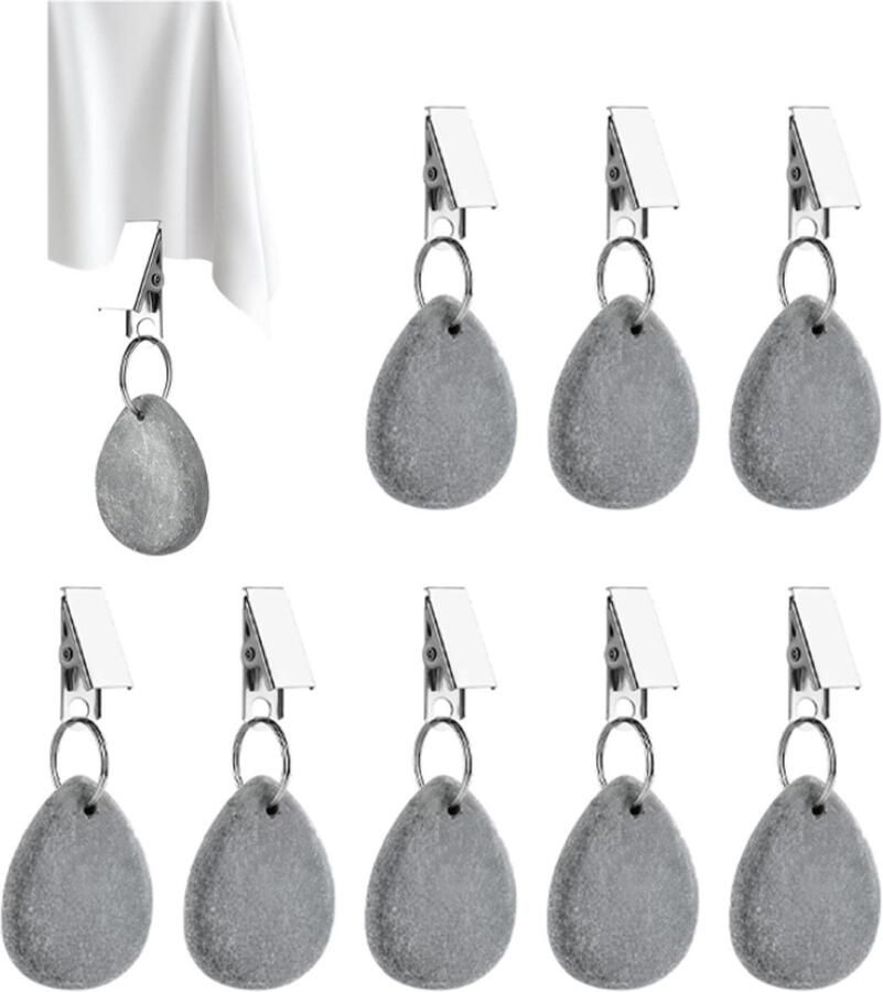 Tafelkleedgewichtjes 8 Stuks Tafelkleedhangers verzwaard Gewicht balletjes Batuursteen met Clip voor Familie Feest Camping Bruiloft Tuin Picknick