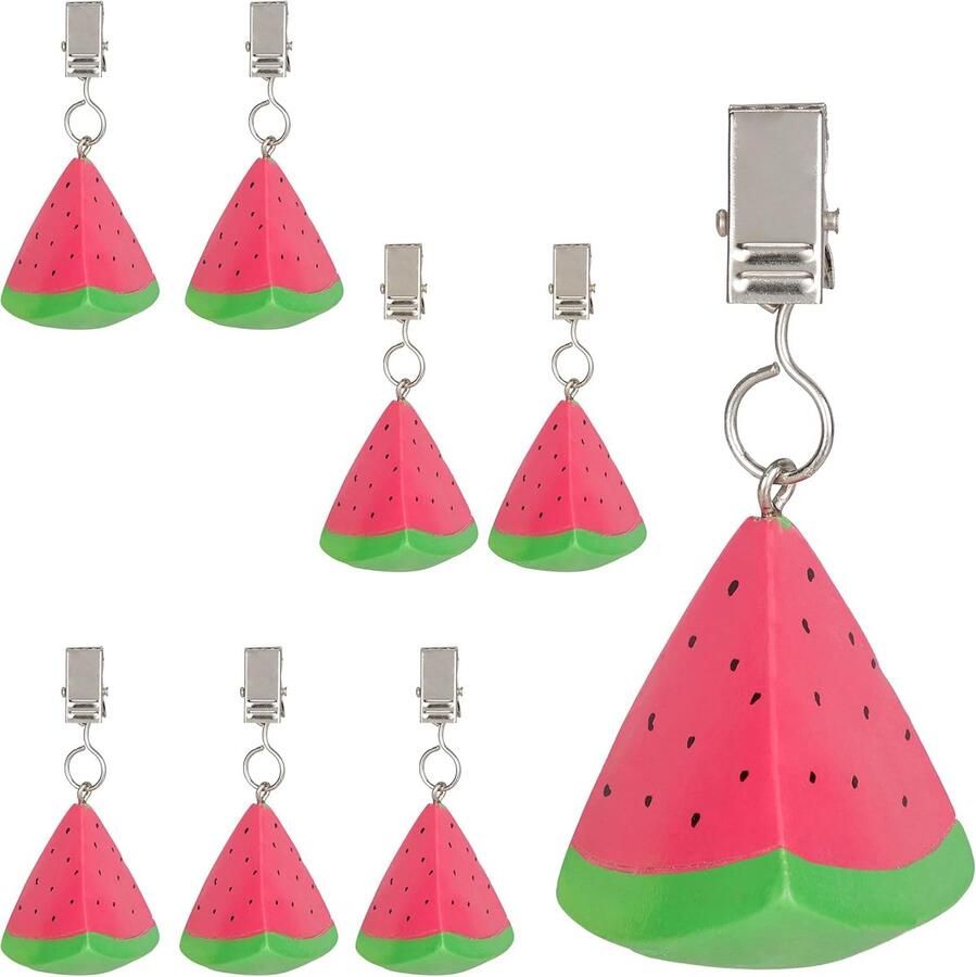 Tafelkleedgewichtjes meloen 8 stuks polyresin tafekleedhangers buiten & binnen tafelgewichtjes roze