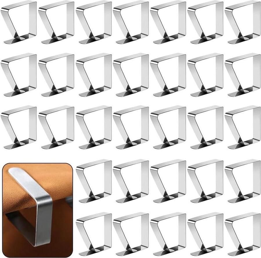 Tafelkleedhouder roestvrij staal 30 stuks voor buiten bruiloft festival tuintafel huis reünie party eettafel Tablecloth Clamp