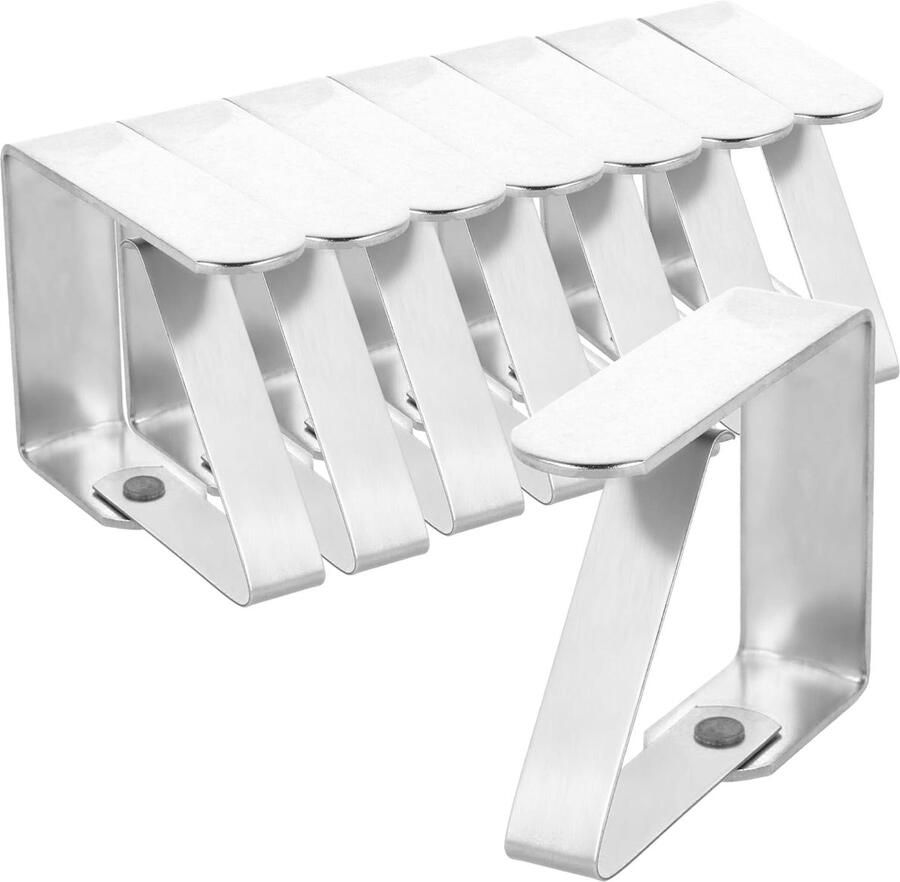 Tafelkleedklem Eenvoudig te gebruiken Set van 8 Zilverkleurig RVS