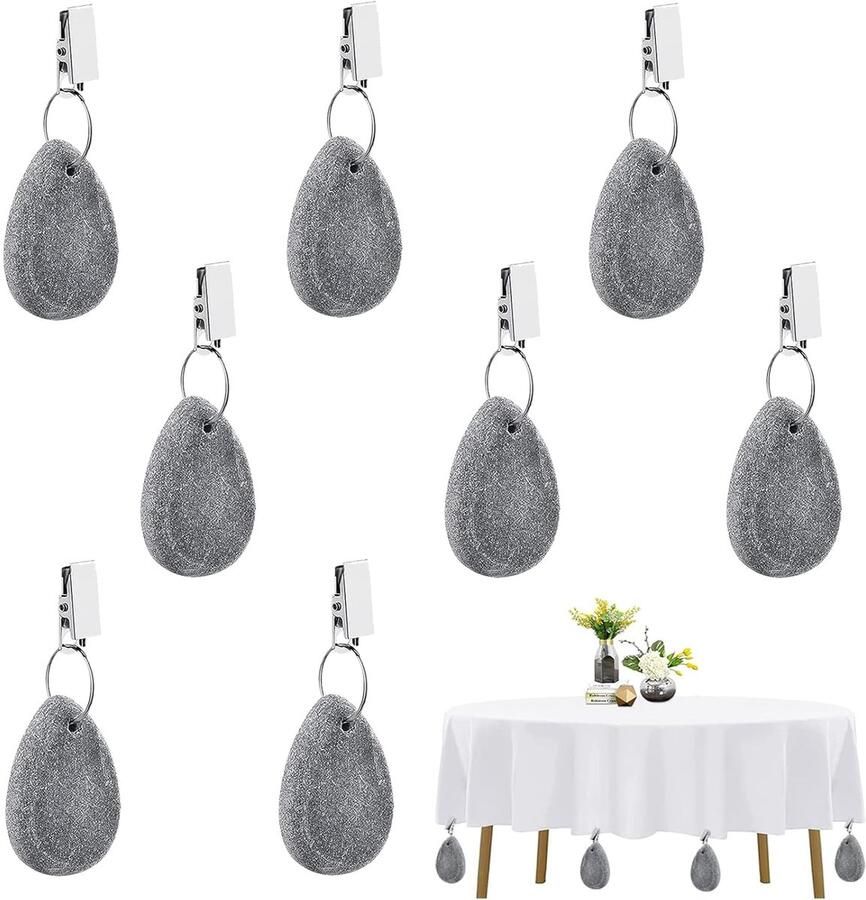 Tafelkleedklem marmer set van 8 elegant roestvrij staal