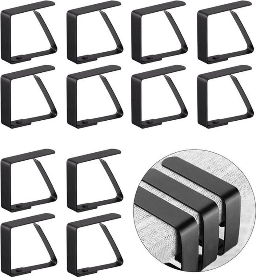 Tafelkleedklemmen 12 Stuks Afelkleedklemmen Tafellakenklemmen Klemmetjes Verstelbare Tafelkleedhouders Tafelaccessoires Tuinartikelen Tafelkleed Vastzetten Voor Dikke Tafels Voor Dikke Tafels Tuintafel Rvs 5 x 4 Cm