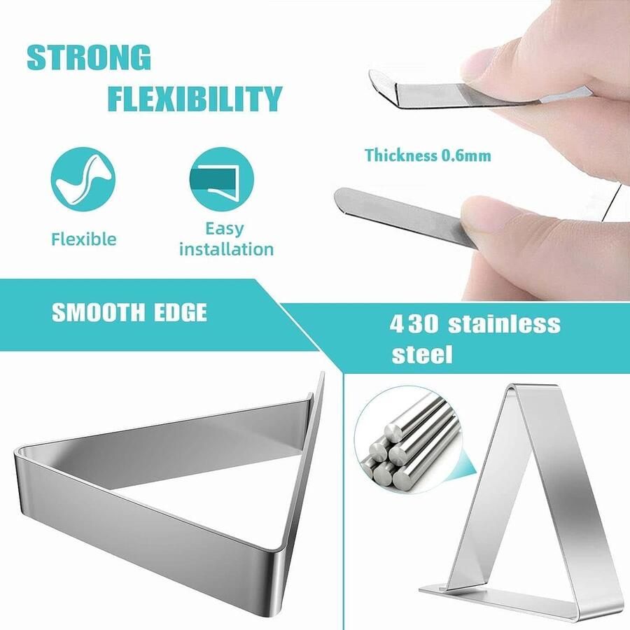 Tafelkleedklemmen 12 stuks Grote Tafelklem Roestvrij Staal Tafelkleedhouder Tafelkleed Clips Tafelkleed Tafelkleedklem Klemmen voor Outdoor Party 8 2 x 7 5 cm voor Desktopdikte 2 5-6 5 cm Zilver