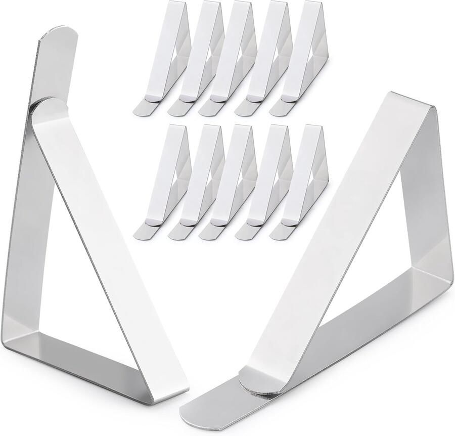 Tafelkleedklemmen 12 stuks Tafellakenklemmen Tafelzeilklemmen Klemmetjes Tafelklemmen voor Tafellaken RVS voor Tafeltextiel tafelloop tafelkleed buiten tafellaken 7.5*6.5cm