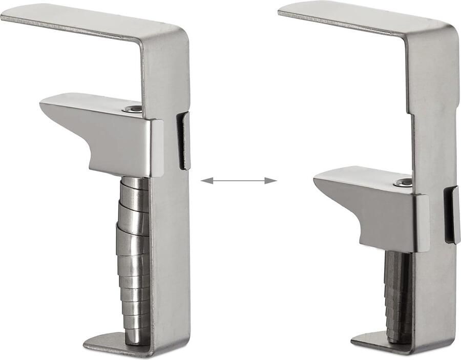 Tafelkleedklemmen 4 stuks verstelbare tafelkleedhouders voor dikke tafels rvs tot 5.4 cm dikte zilver