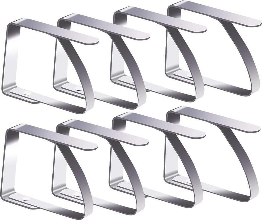 Tafelkleedklemmen 8 stuks roestvrij staal tafelkleden clips zilverkleurig Tafelkleed klemmen
