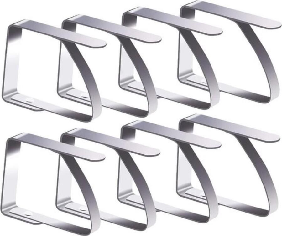 Tafelkleedklemmen 8 stuks roestvrij staal tafelkleden clips zilverkleurig Tafelkleed klemmen