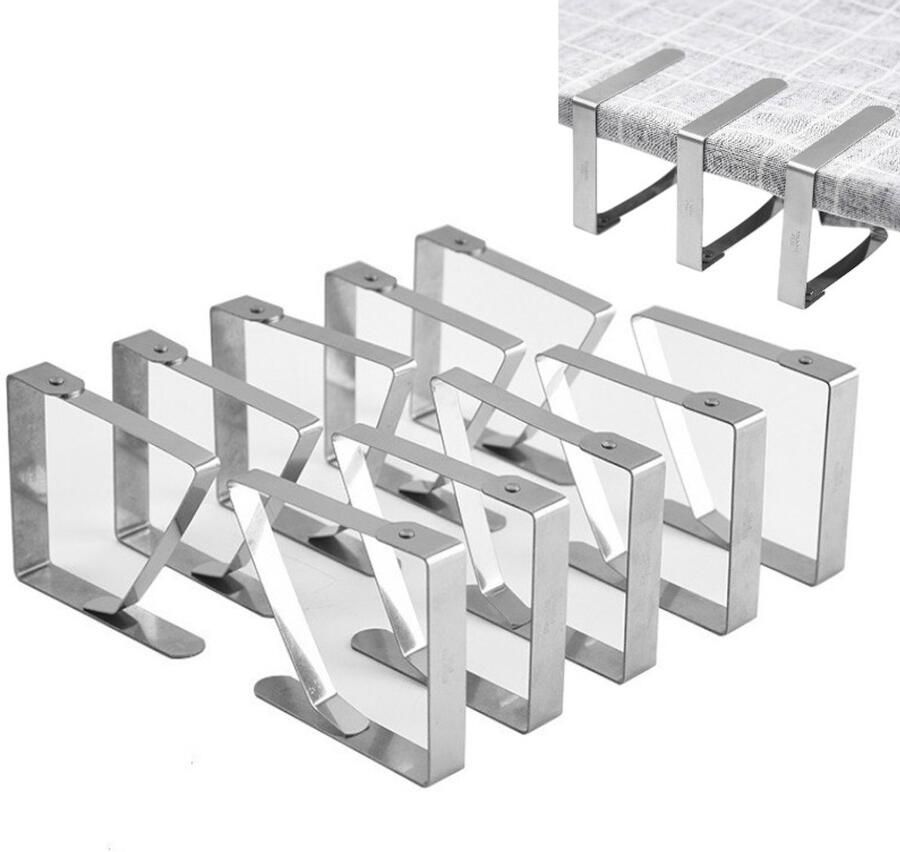 Tafelkleedklemmen 8 x 7 cm 10 stuks Tafelklemmen RVS Tafelklem Tafelkleedklemmen Zilver voor tuintafel Restaurant Familie Eettafel