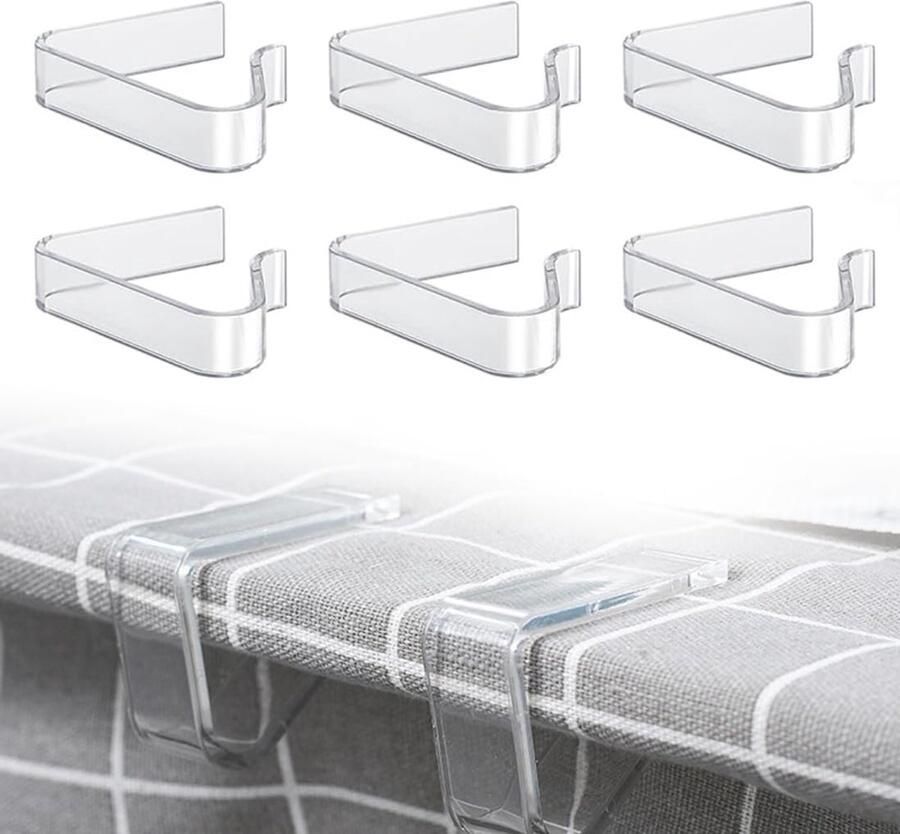 Tafelkleedklemmen Antislip 6 stuks Transparant Kunststof