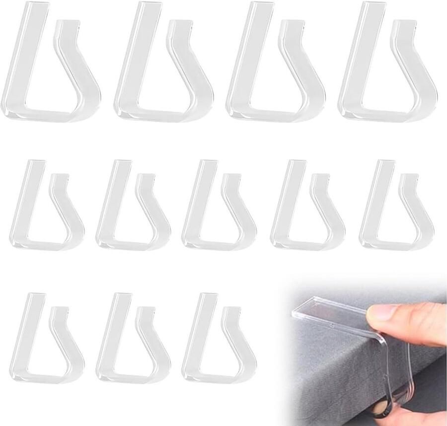 Tafelkleedklemmen Kunststof 12 stuks Transparant