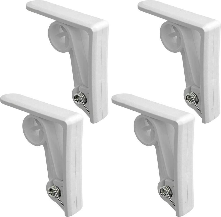 Tafelkleedklemmen met veermechanisme Set van 4 Wit Geschikt voor tafelbladen tot 36 mm