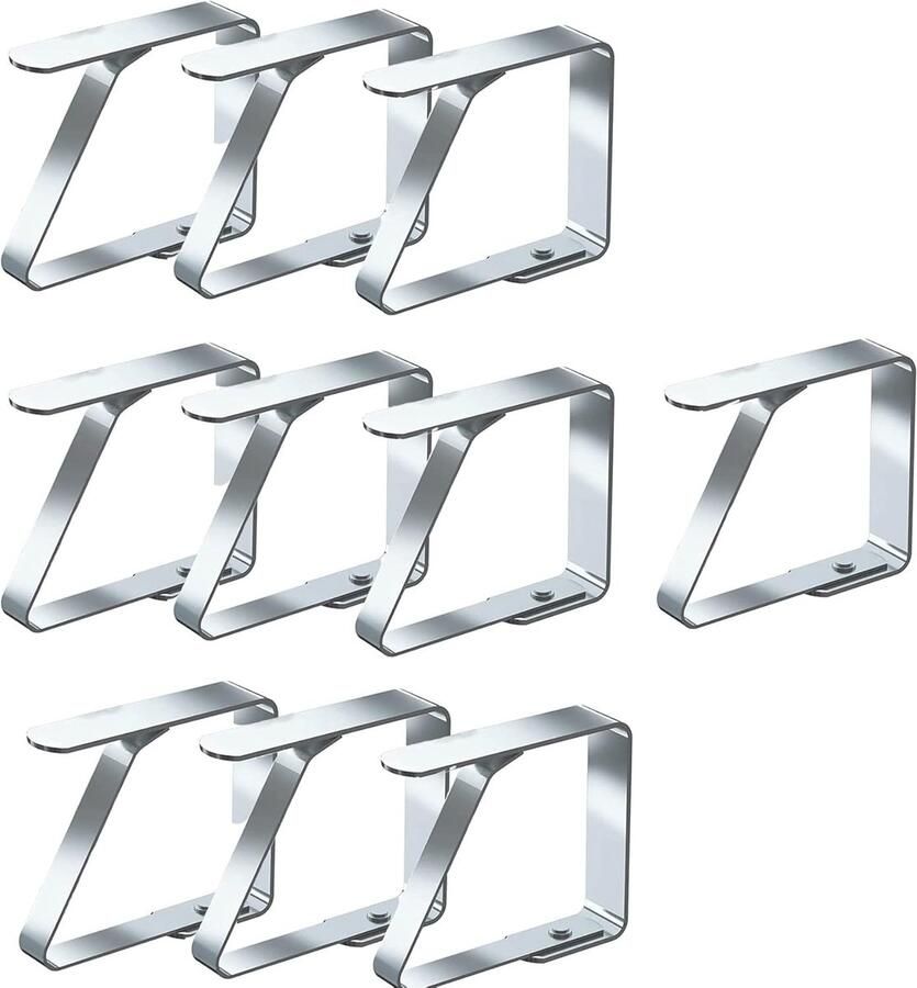 Tafelkleedklemmen roestvrij staal 10 stuks 4 x 5 cm