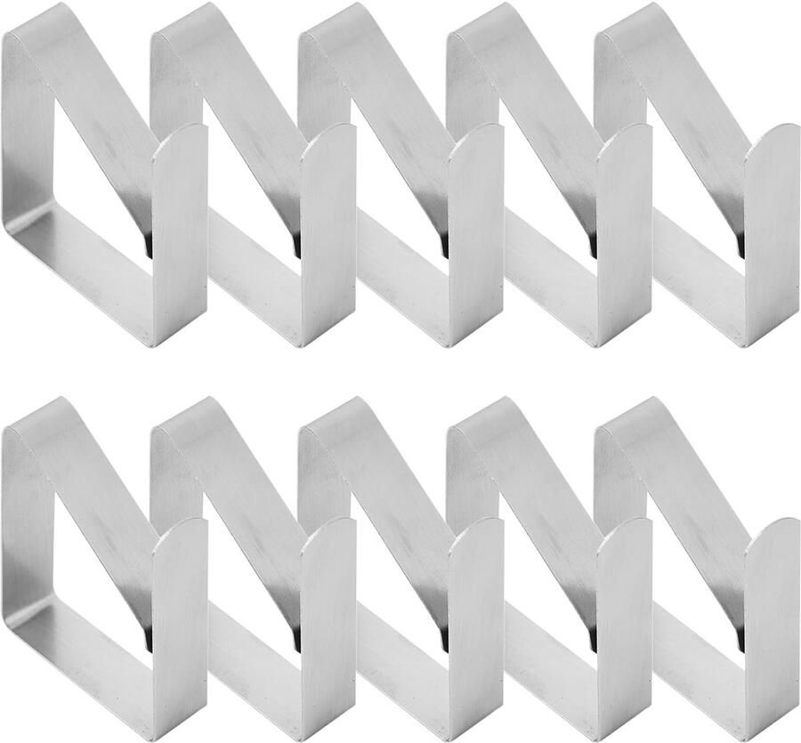 Roestvrijstalen tafelkleedklemmen set van 10 stuks voor de tuin 5x4cm