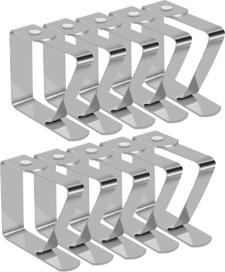 Tafelkleedklemmen roestvrij staal 10 stuks