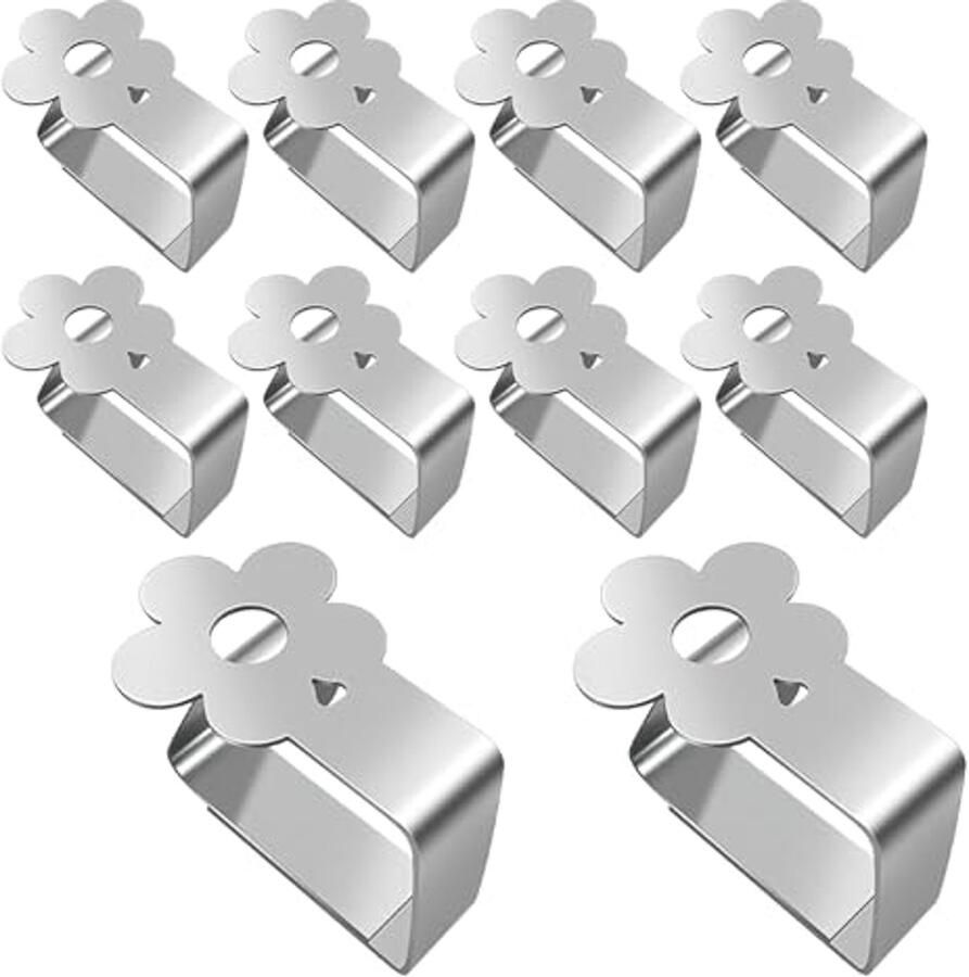 Tafelkleedklemmen roestvrij staal 10 stuks voor buiten en binnen