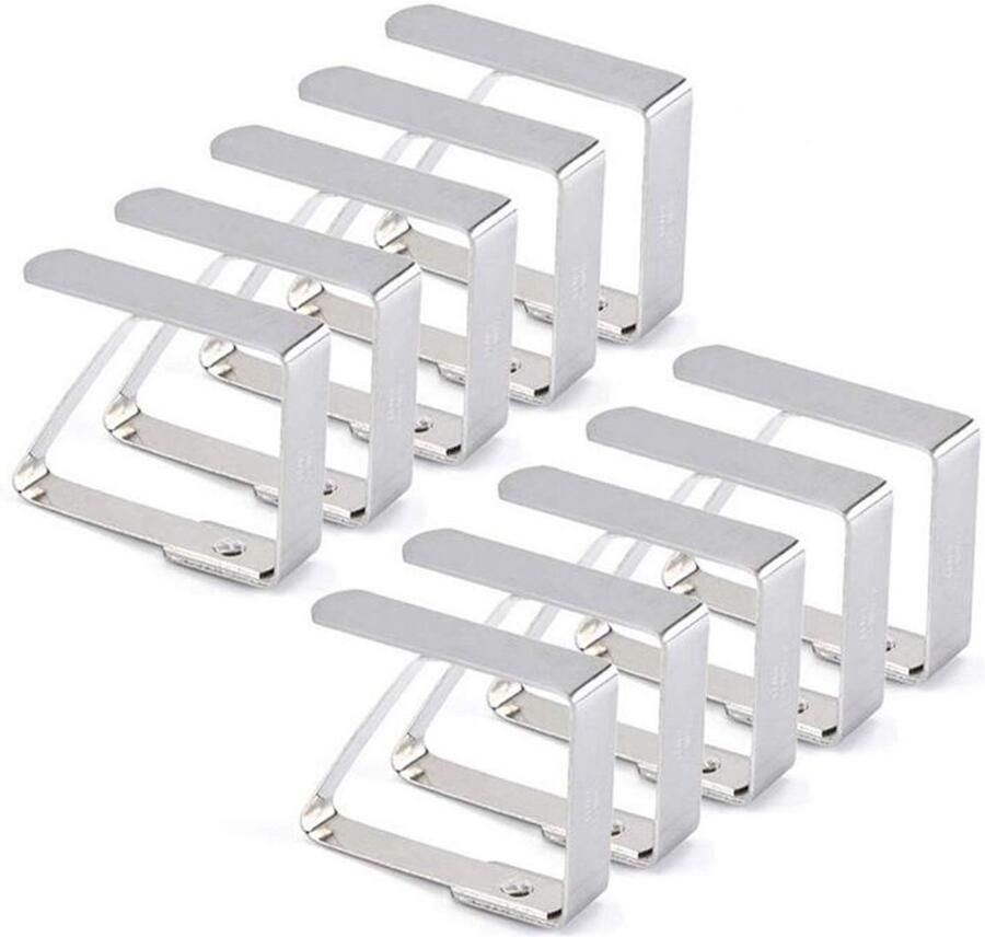 Tafelkleedklemmen Roestvrij staal 10 stuks Zilverkleurig
