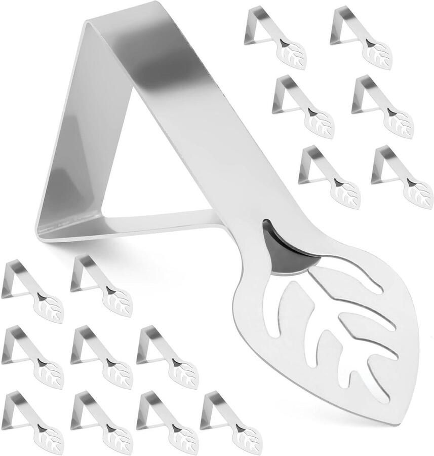 Tafelkleedklemmen Roestvrij staal 16 stuks