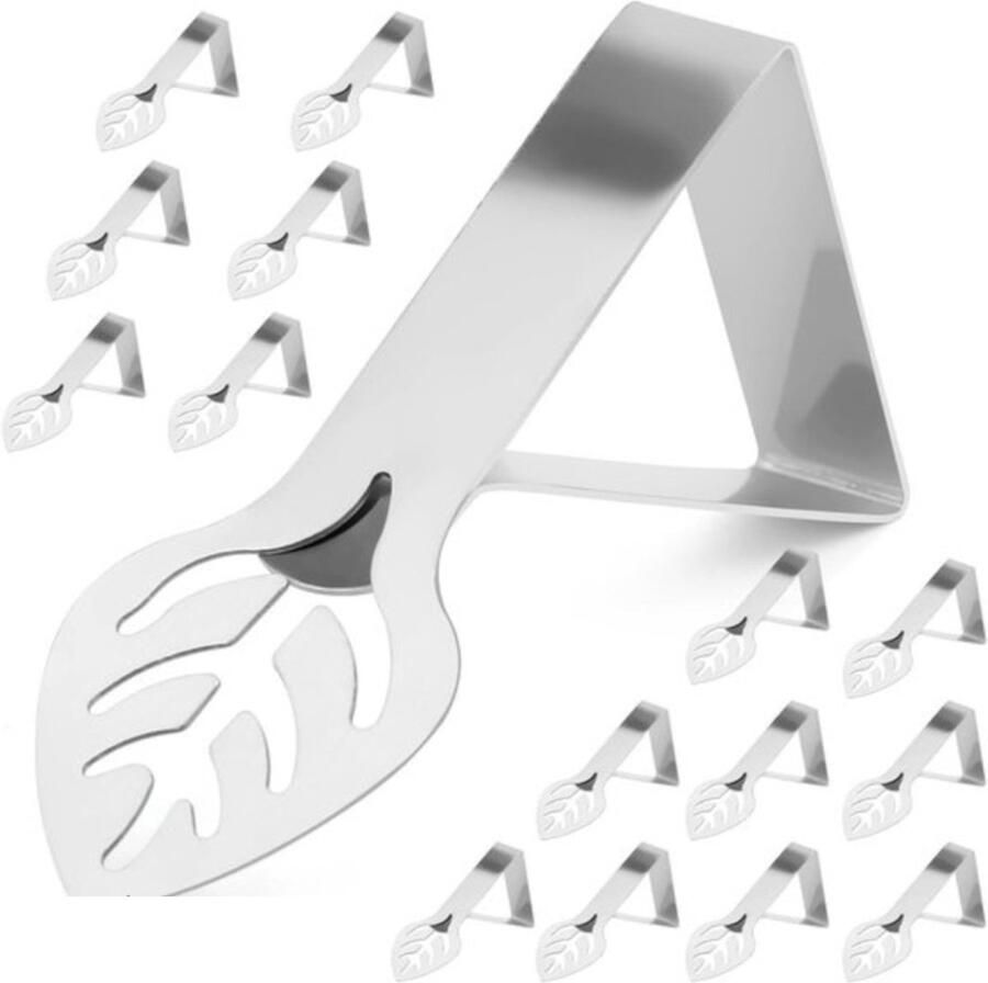Verstelbare Roestvrije Stalen Tafelklemmenset voor Binnen- en Buitengebruik 16 Stuks