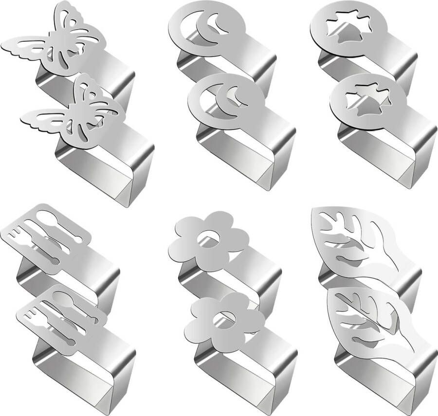Luxiba Tafelkleedklemmen roestvrij staal picknicktafelklemmen buiten tafelkleedklemmen tafelkleedhouder voor buiten eettafel (12 stuks)