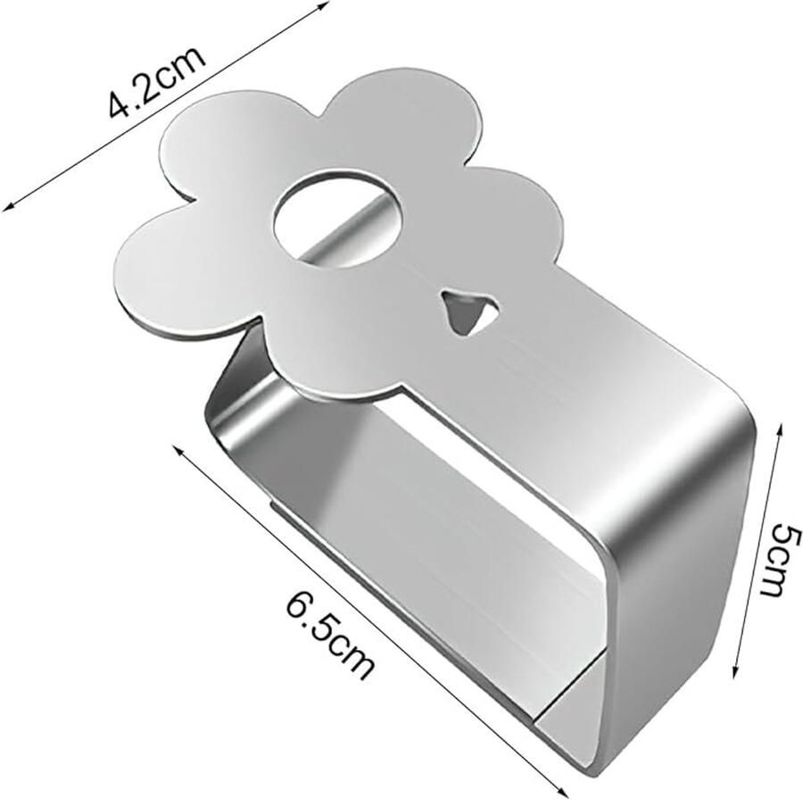 Tafelkleedklemmen Roestvrij staal Set van 10