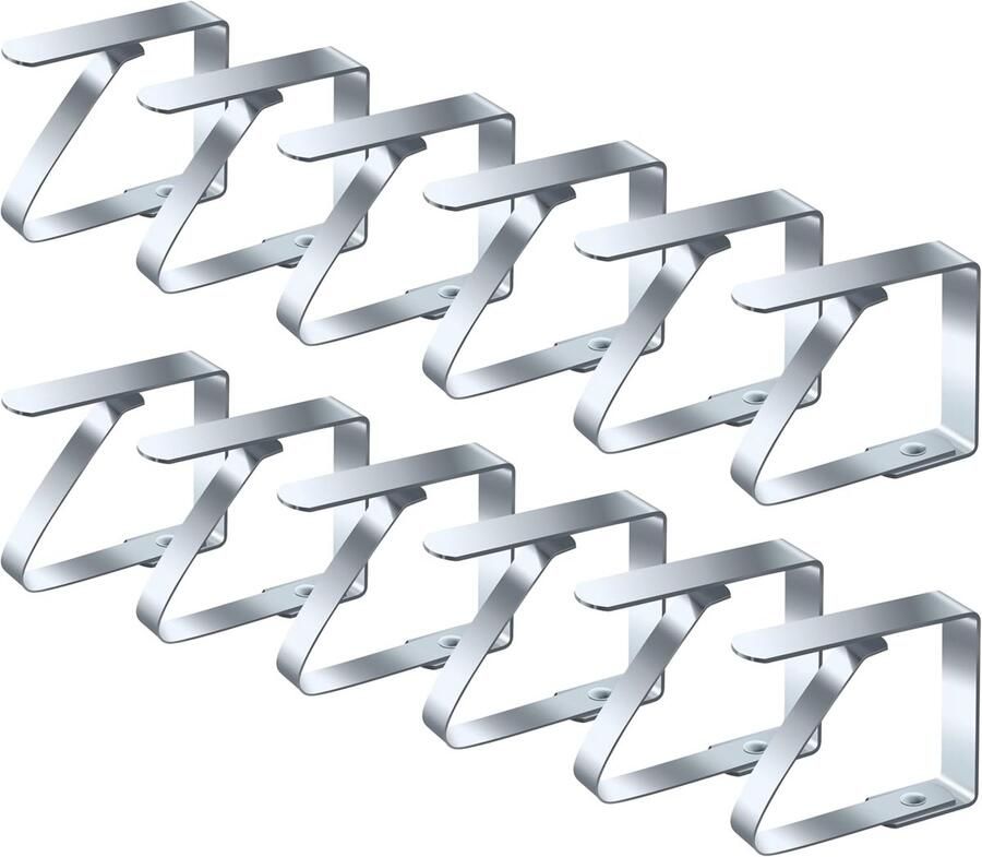 Tafelkleedklemmen roestvrij staal set van 12 tafelkleedklemmen voor picknicks barbecues feesten en kerstfeesten tafelkleedclips voor tafelbladen tot 3 cm dikte