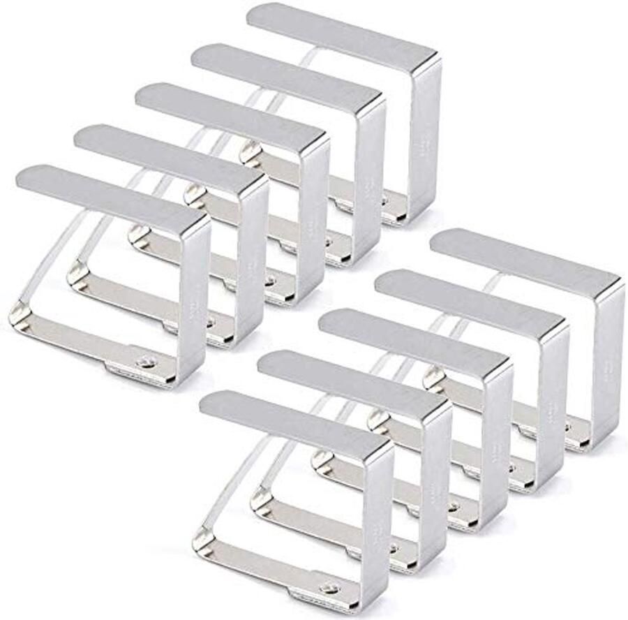 Tafelkleedklemmen RVS Set van 10 Voor Picknicks Feesten en Buffetten