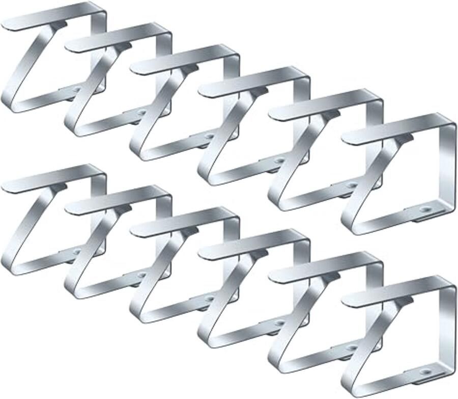 Tafelkleedklemmen set van 12 – Roestvrij staal tafelkleedclips voor picknicks barbecues en feesten