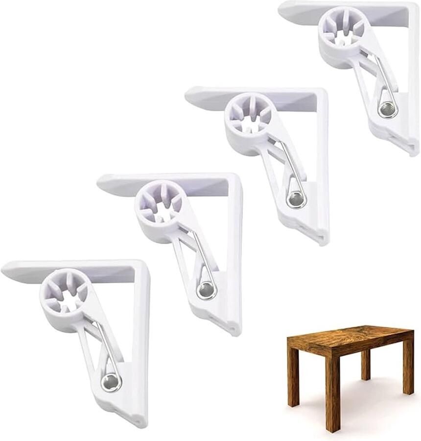 Tafelkleedklemmen set van 4 wit kunststof aluminium