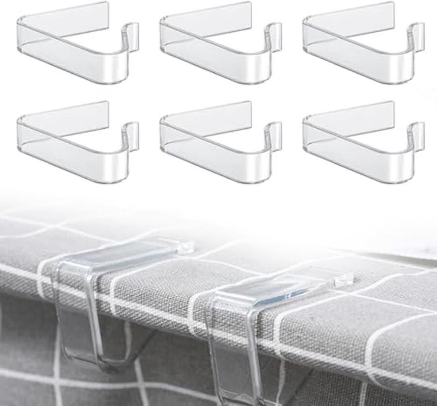 Tafelkleedklemmen Set van 6 Antislip en Transparant voor Bruiloft Restaurant en Buiten