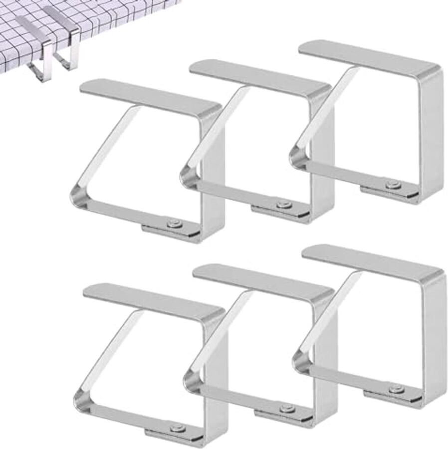 Tafelkleedklemmen Set van 6 Roestvrij Staal Perfect voor Tuintafels en Buitenevenementen