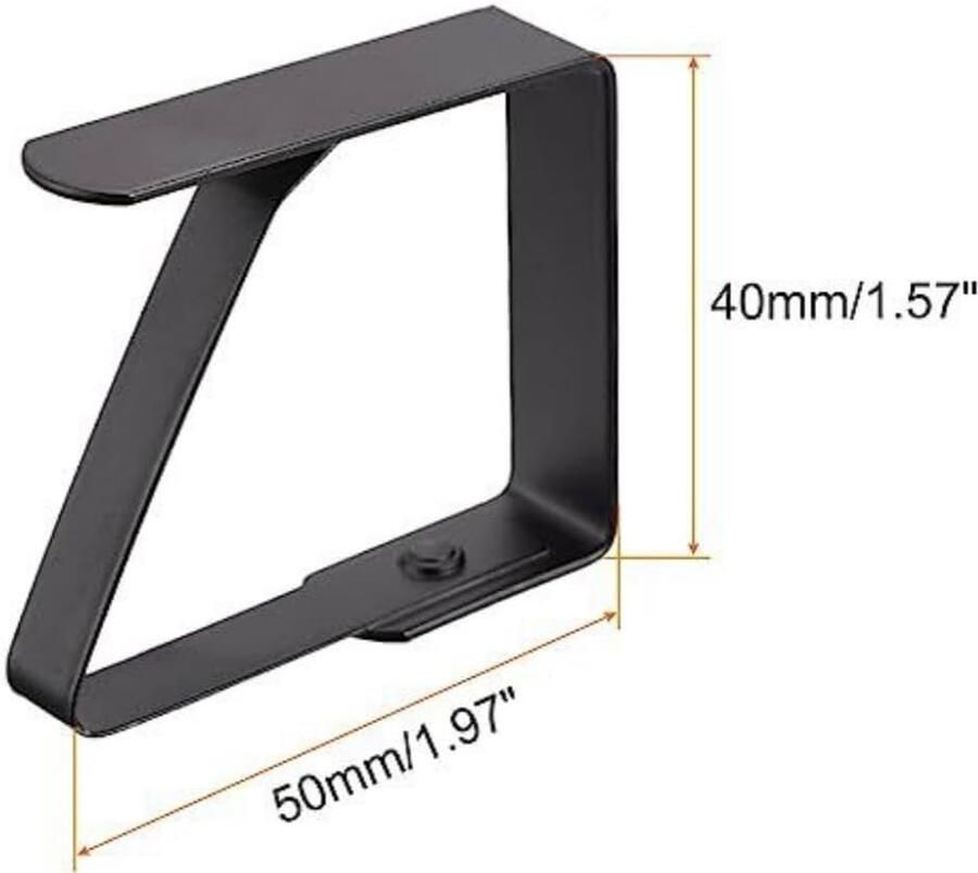 Tafelkleedklemmen Set van 8 Roestvrij Staal Zwart