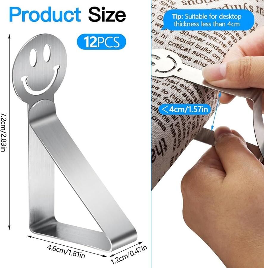 Tafelkleedklemmen stevig en decoratief set van 12 roestvrij staal