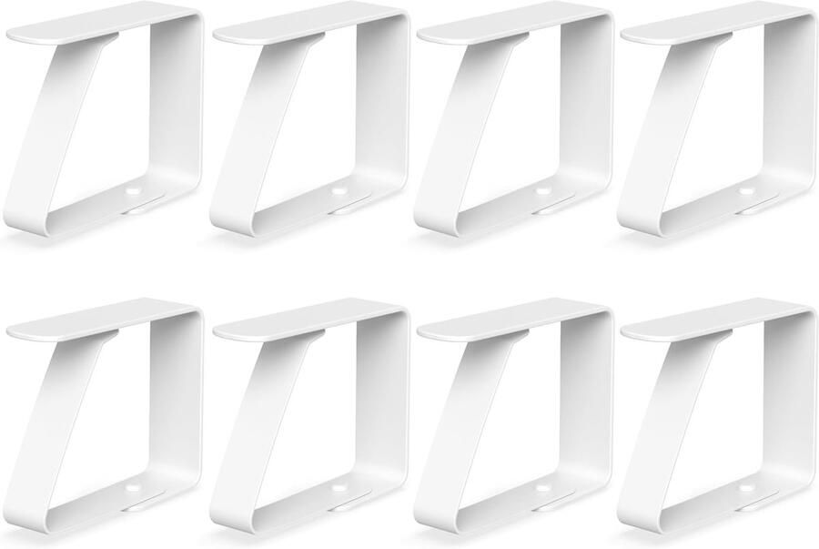 8 x tafelkleedklemmen 4 cm wit tafelkleedhouder van roestvrij staal voor binnen en buiten tafelkleedhouder gemakkelijk te wassen clips voor vele soorten tafels